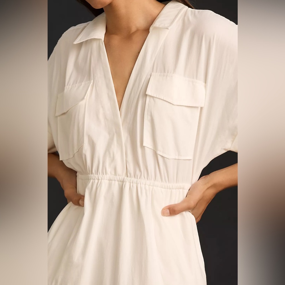 Anthropologie Maeve Short-Sleeve V-Neck Tiered Maxi Dress - Picture 3 of 4